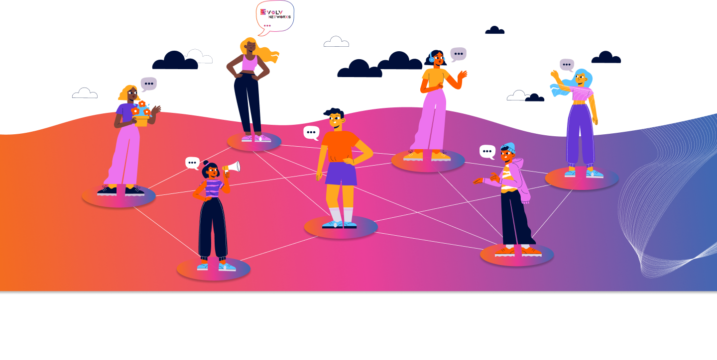 Group of people illustrating network connection